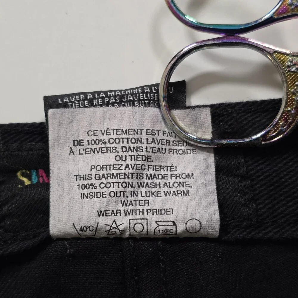 Simon Chang Jeans Women 14 Black High Rise Cotton Denim Canada Made Straight Leg - Picture 13 of 16
